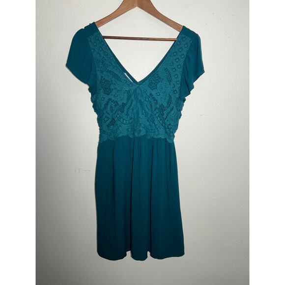 Maurice's Dresses & Skirts - Maurice's Dark Teal Lace Bodice Skater Dress Size Small